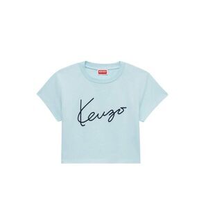Kenzo Women `Kenzo Signature` Embroidered Cotton Cropped T-Shirt